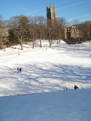 Wellesley College Severance Hill sledding