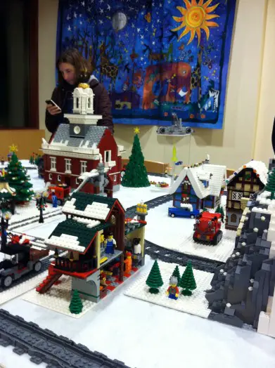 LEGO village, Wellesley Free Library, via Olin College