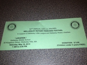 Wellesley Little League pancake festival