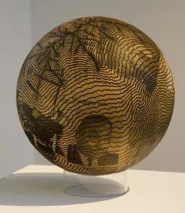 Pearson, Henry Martin Luther King, Jr. 1968 Ink and paper collage on pressed wood sphere, plexiglas base overall: 12 3/8 diameter in. (31.4 cm)