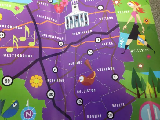 MetroWest tourism brochure map