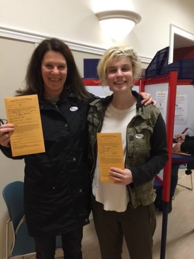 Betsy Kessler and daughter Emily -- a first time voter 