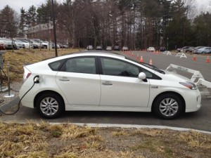 Toyota prototype getting juiced at Babson