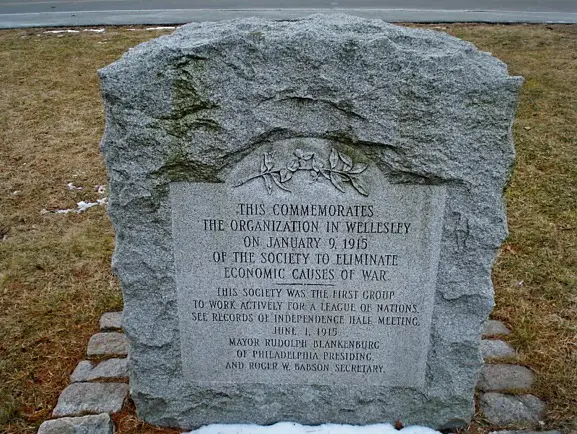 League of Nations marker at Babson