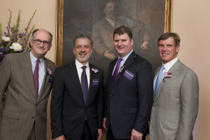 BSO Managing Director Mark Volpe with Presidents at Pops co-chairs Ed Morata and Ryan Hutchins with Chairman of the BSO Board of Trustees Ted Kelly on far right (photo by Stu Rosner)