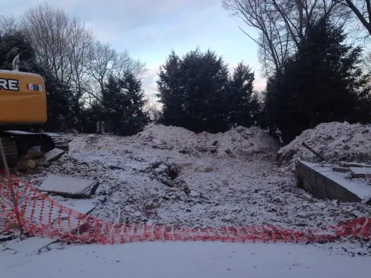 house teardown in generals street area near morses pond, maybe hodges, winter 2015