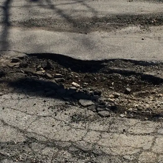 Shelbourne and Hampshire pothole in wellesley