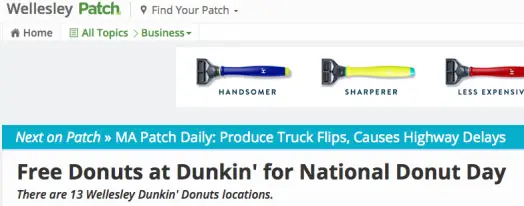 patch dunkin donuts wellesley
