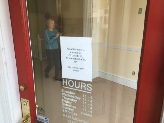 Anna Nieman store closes november 2015 wellesley