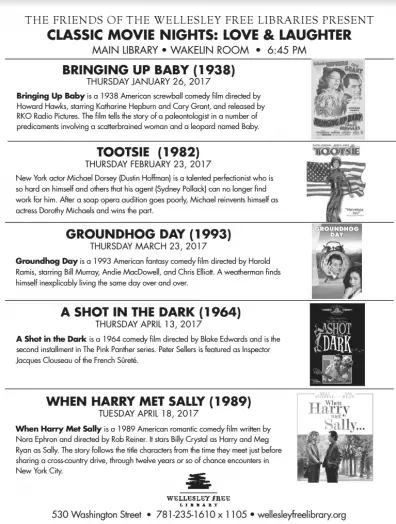 classic movies at wellesley free library