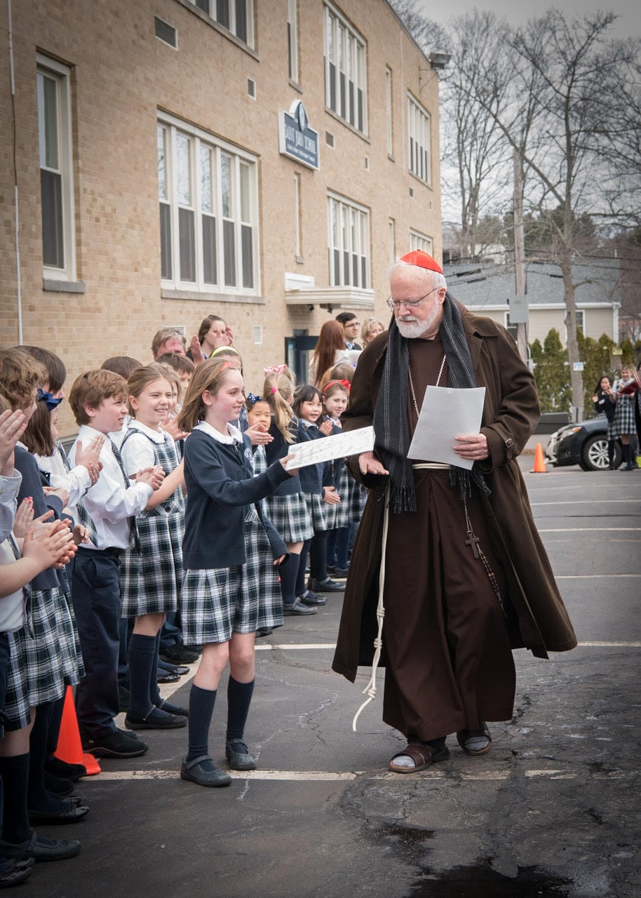 Cardinal O'Malley visits St. John School in Wellesley