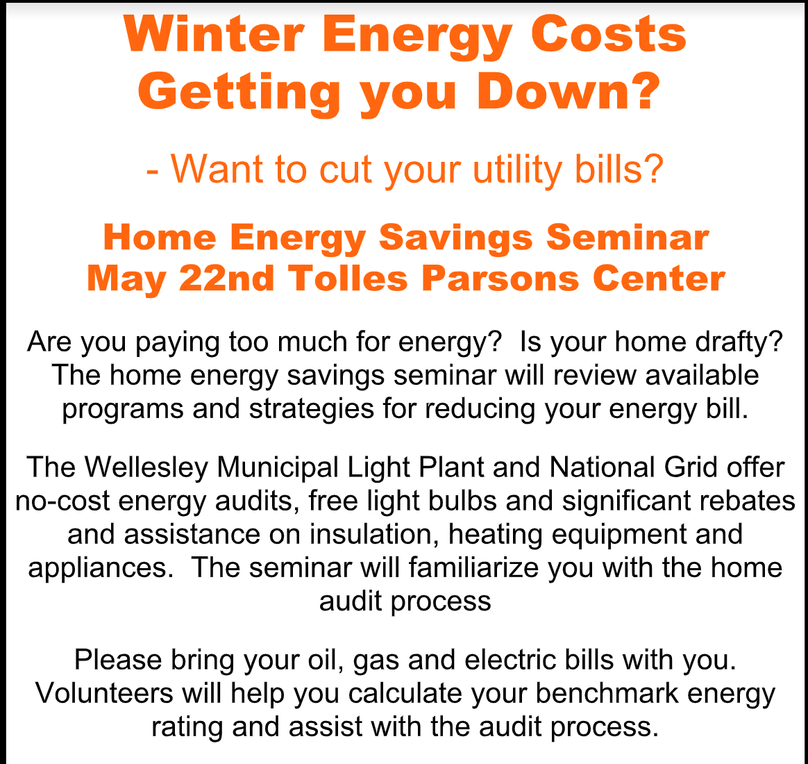 Energy savings, Wellesley