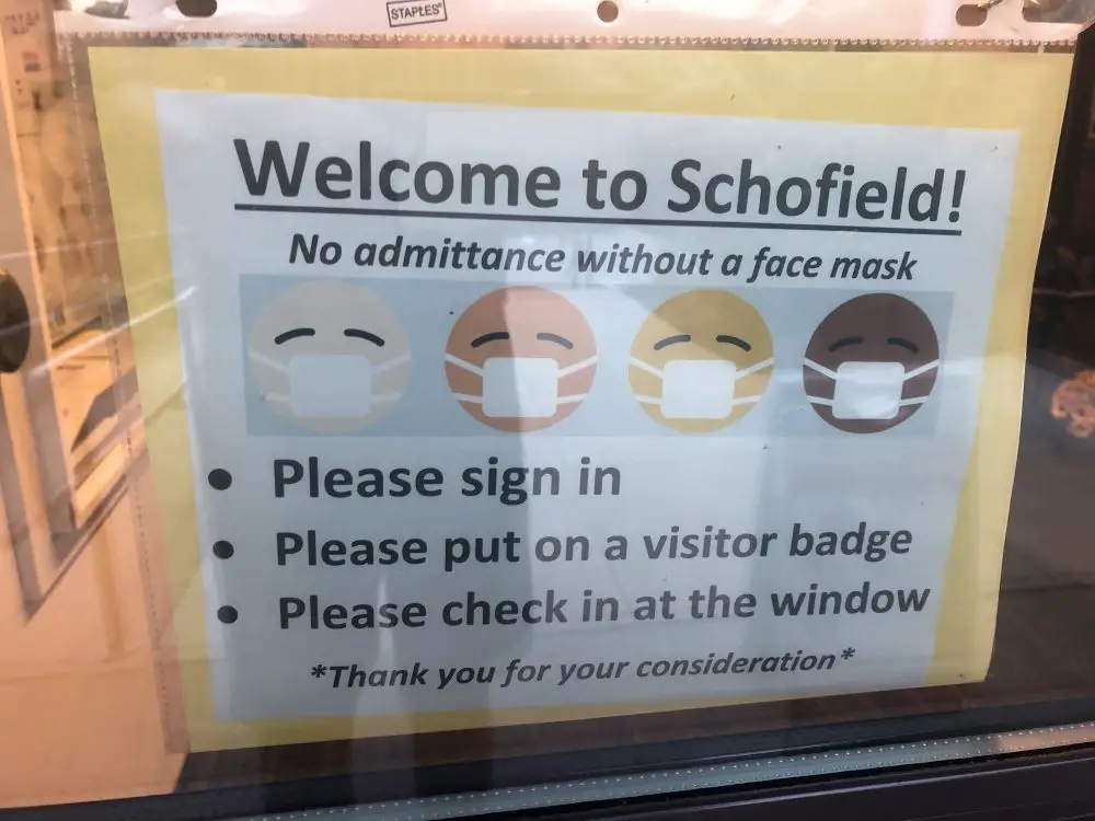 schofield mask sign