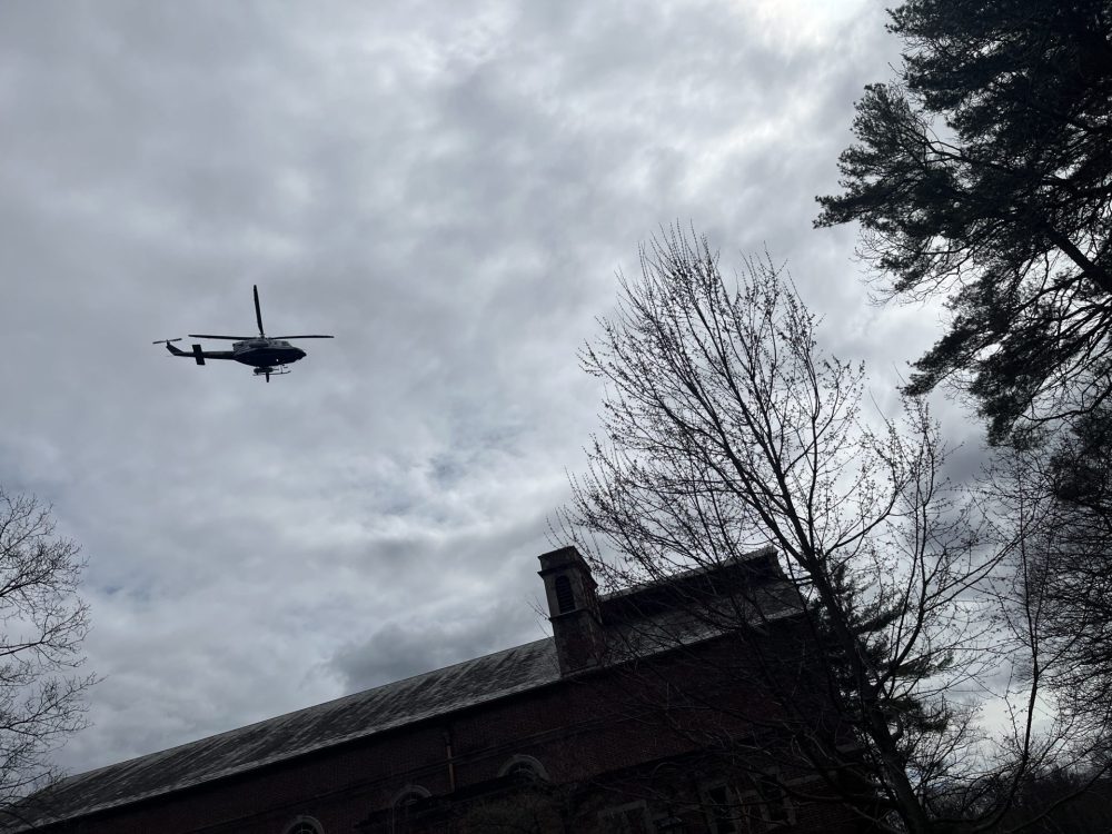 boston marathon helicopter over wellesley college