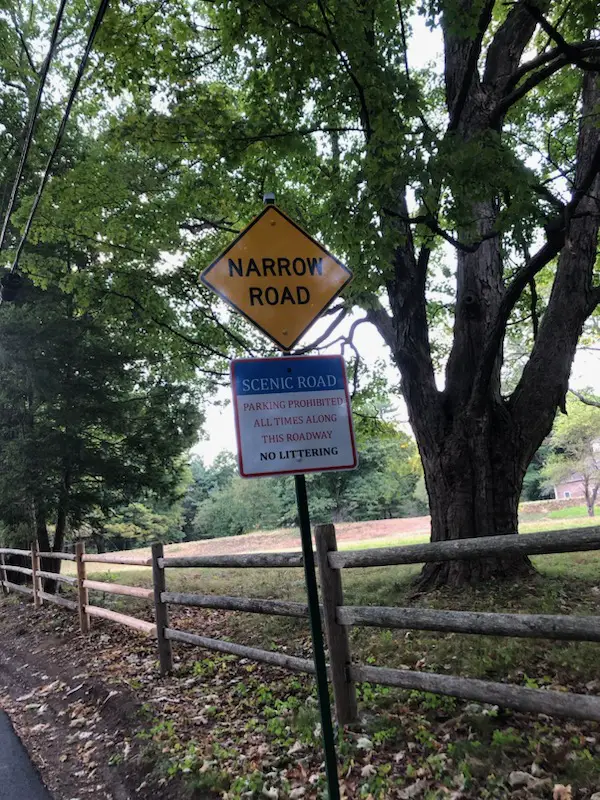 Scenic Road sign pond road