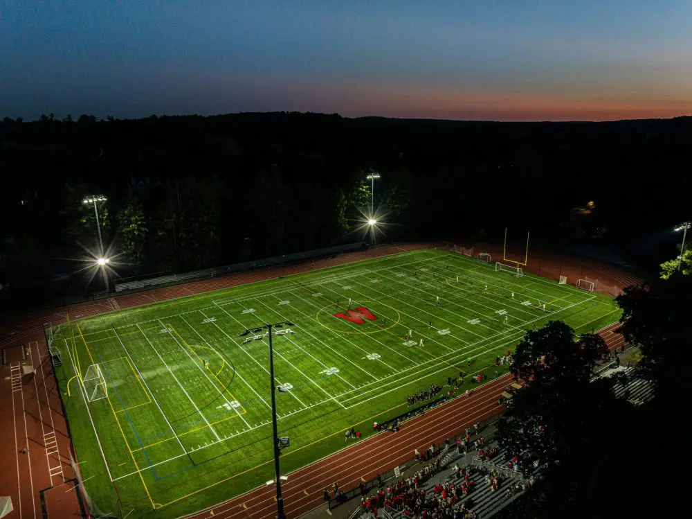 wellesley high boys soccer under lights