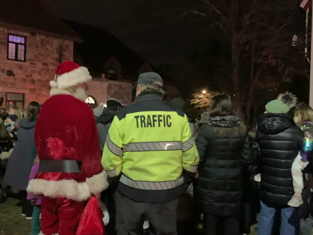 Santa and traffic staff, Wellesley