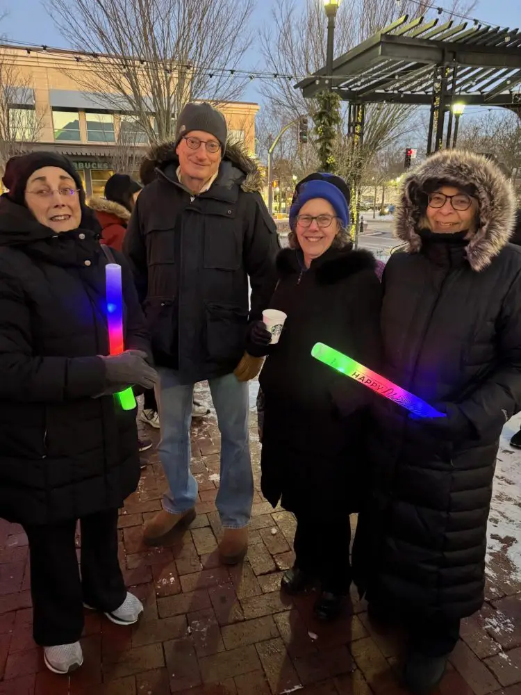 Menorah lighting, Linden Square, Wellesley