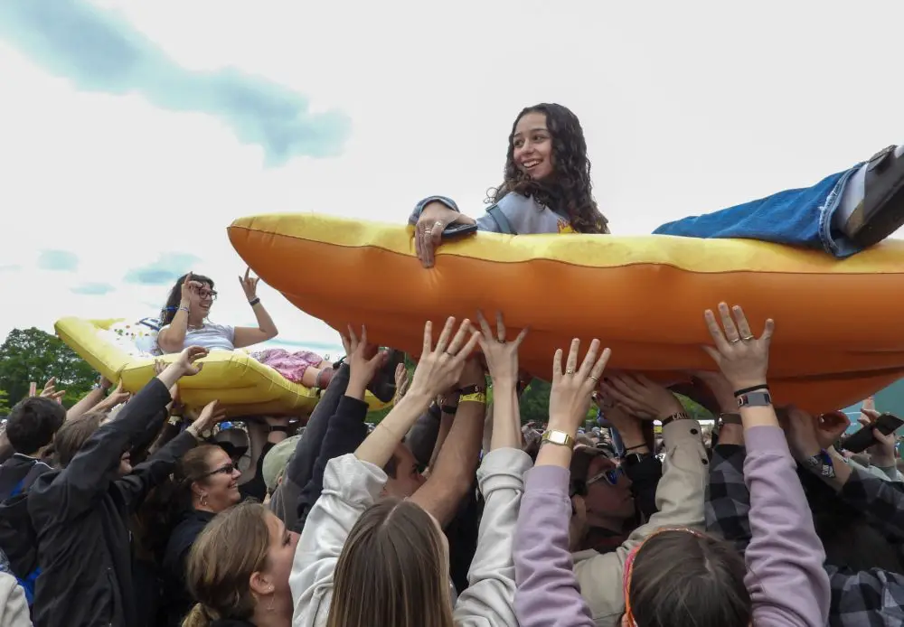 Goth Babe floats at Boston Calling
