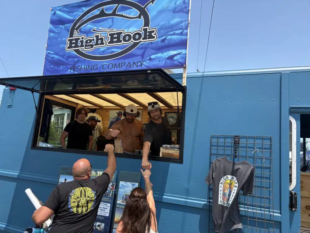 Stick Figure front man Scott Woodruff (right) at the High Hook fishing truck