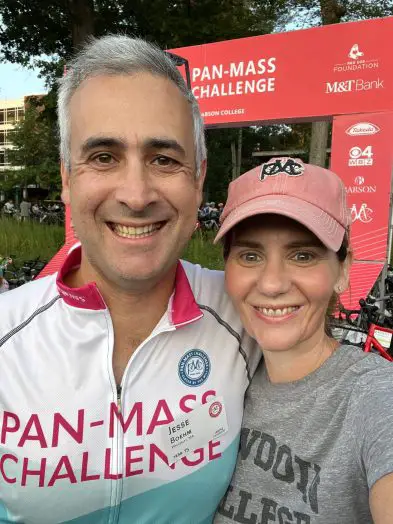 Jesse is with his wife, Julie.