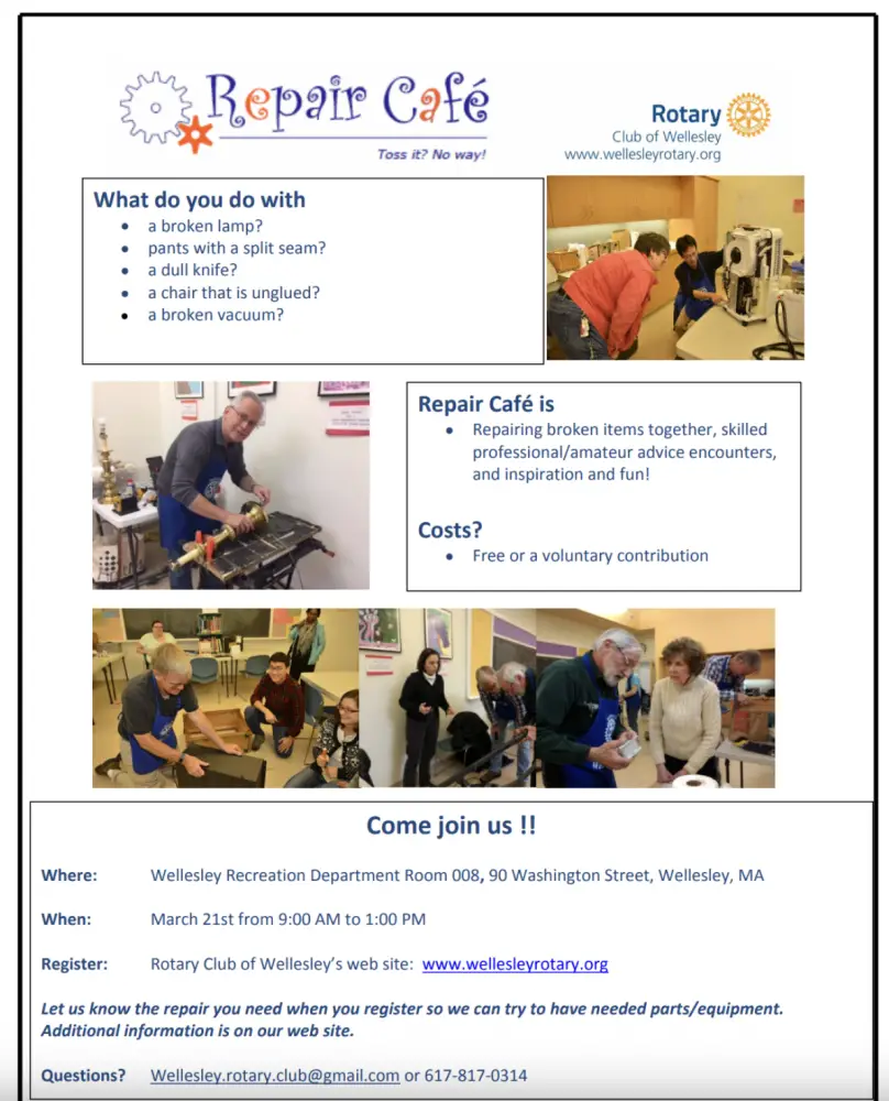 Wellesley Rotary Club, Repair Cafe