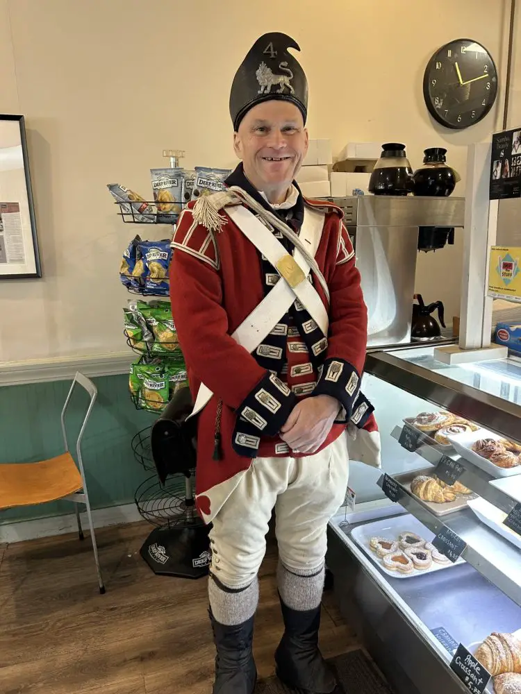 soldier at bakery
